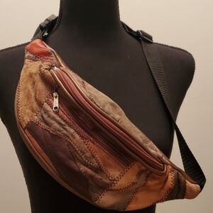 Vintage Leather Patchwork Beltbag